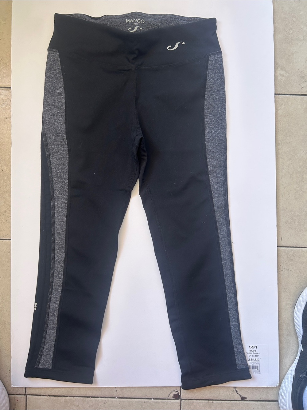 Mango Black & Gray woman Active Leggings